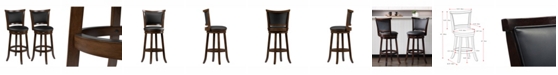 CorLiving Wood Barstools with Bonded Leather Seat and Backrest, Set of 2